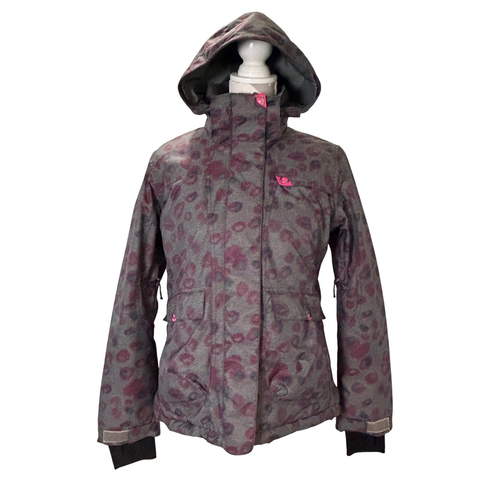 Powder Room Core‎ Women's Ski Snowboard Jacket Hooded Pink Accents Size S P